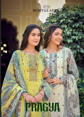 Pragya by Mumtaz arts Pure Jam Satin Digital printed unstitched suit catalogue with affordable rate Mumtaz Arts 