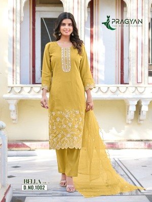 Pragyan Bela Vol 1 Rakhi Edition Heavy Roman Silk Embroidered Straight Suit Pant with Orgenza Cutwork Dupatta Wholesale kurtis catalogs