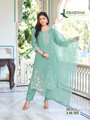 Pragyan Bela Vol 1 Rakhi Edition Heavy Roman Silk Embroidered Straight Suit Pant with Orgenza Cutwork Dupatta Wholesale kurtis catalogs