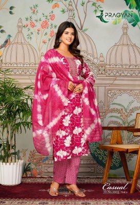 Pragyan Casual Vol 1 Straight Cut Kurti Set with Dupatta Foil Print And Embroidery Product Wholesale kurtis catalogs