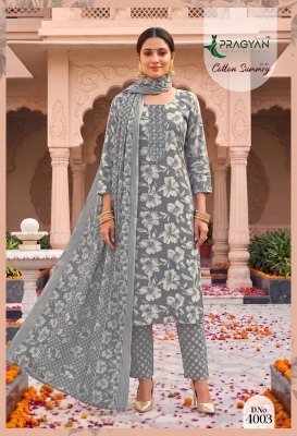 Pragyan Cotton Summry Vol. 4 Kurta Pant Dupatta Set readymade suit catalogs