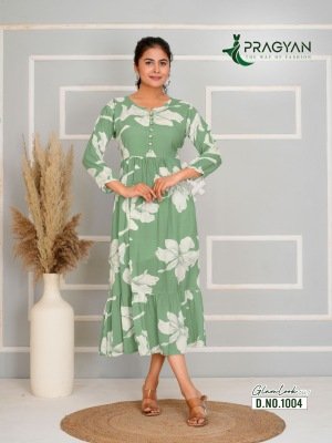 Pragyan Glamlook Vol 1  Heavy Rayon Kurti Gown Style Collection Wholesale kurtis catalogs