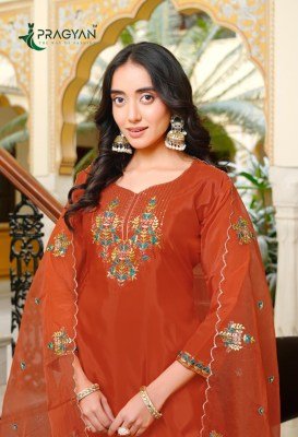 Pragyan Noor Vol-1 HO Silk Embroidered Palazzo Set with Organza Dupatta wholesale catalogs