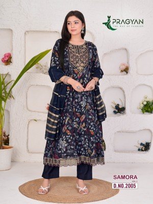 Pragyan Samora Vol 2  Modal Chanderi Anarkali Set with Embroidered Aster Dupatta And Roman Silk Pant Wholesale  kurtis catalogs