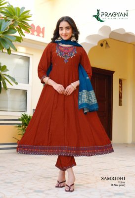 Pragyan Samriddhi Vol-4 Premium Vichitra Anarkali Suit Set with Jacquard Dupatta fancy Anarkali suit catalogs