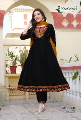 Pragyan Samriddhi Vol-4 Premium Vichitra Anarkali Suit Set with Jacquard Dupatta fancy Anarkali suit catalogs