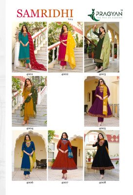 Pragyan Samriddhi Vol-4 Premium Vichitra Anarkali Suit Set with Jacquard Dupatta fancy Anarkali suit catalogs