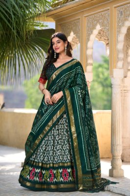 Pranauthi Design No 1223 Green Colour Tussar Silk Navratri Collection Lehenga Choli Buy Online Single  Single