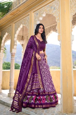 Pranauthi Design No 1223 Purple Colour Tussar Silk Navratri Collection Lehenga Choli Buy Online Single  Single