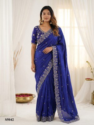 Pranavi S4041–S4045 Fendy Satin Designer Embroidery Saree sarees catalogs