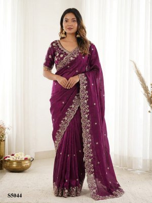 Pranavi S4041–S4045 Fendy Satin Designer Embroidery Saree sarees catalogs