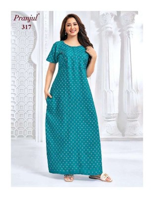 Pranjul Pragati Nighties Vol 5  Pure Cotton Printed Long Gowns nighties suits collection  kurtis catalogs