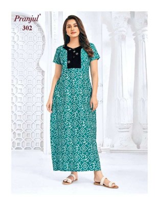 Pranjul Pragati Nighties Vol 5  Pure Cotton Printed Long Gowns nighties suits collection  kurtis catalogs