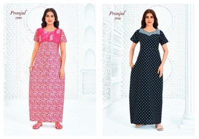 Pranjul Pragati Vol-19 Nighty Gown – Pure Cotton Printed Nighty 
