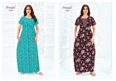 Pranjul Pragati Vol-19 Nighty Gown – Pure Cotton Printed Nighty night wear catalogs