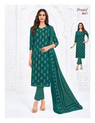 Pranjul Priyanka Vol 26 Heavy Cotton Unstitched Dress Material Premium Printed Top  Bottom And Dupatta  Wholesale dress material catalogs
