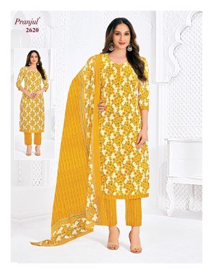 Pranjul Priyanka Vol 26 Heavy Cotton Unstitched Dress Material Premium Printed Top  Bottom And Dupatta  Wholesale dress material catalogs