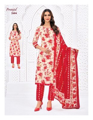 Pranjul Priyanka Vol 26 Heavy Cotton Unstitched Dress Material Premium Printed Top  Bottom And Dupatta  Wholesale dress material catalogs
