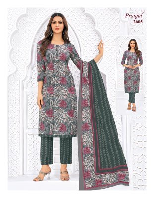 Pranjul Priyanka Vol 26 Heavy Cotton Unstitched Dress Material Premium Printed Top  Bottom And Dupatta  Wholesale dress material catalogs