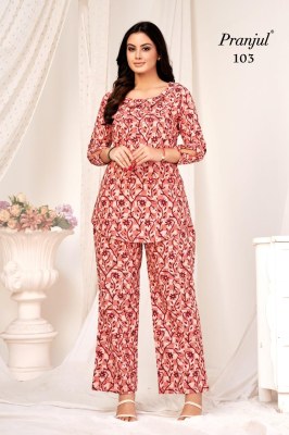 Pranjul present fancy pure cotton printed co ord set catalogue co ord set catalogs