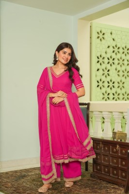 Prayusha present pure georgette heavy embroidered fancy anarkali suit catalogue at amaviexpo Amavi