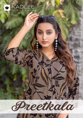 Preetkala by Kadlee Reyon printed hand work western top collection at low rate western wear catalogs