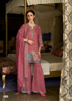 Prem Trend Hamsafar Orgenza Crush Emboss Print Sharara Set with Handwork And Dupatta Wholesale readymade suit catalogs