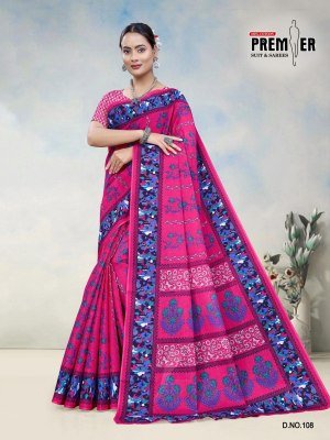 Premier South Malai Vol-3 Heavy Cotton Printed Saree with Blouse sarees catalogs