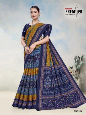 Premier South Malai Vol-3 Heavy Cotton Printed Saree with Blouse sarees catalogs