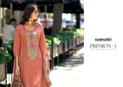 Premium 1 by Zaveri Cotton Embroidered top bottom and dupatta catalogue at low rate readymade suit catalogs