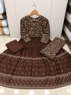 Premium 3-Piece Anarkali Suit Collection Heavy Cotton Hand Work 