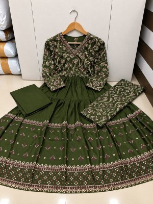Premium 3-Piece Anarkali Suit Collection Heavy Cotton Hand Work Size wise Combo Set