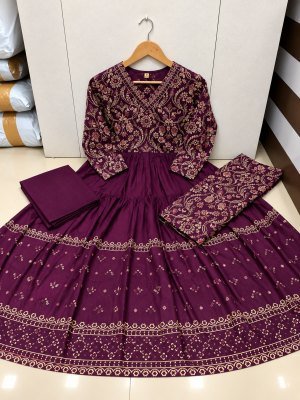 Premium 3-Piece Anarkali Suit Collection Heavy Cotton Hand Work Size wise Combo Set