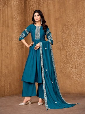 Premium 3 Piece Two Tone Roman Silk Rangila Feel Suit Set 