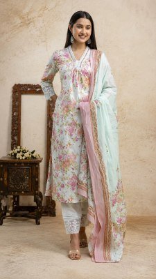 Premium 3PC Gown Collection Cotton Taj  