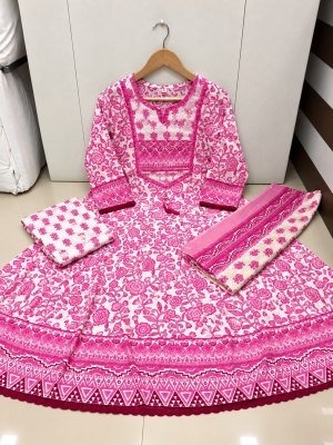 Premium Anarkali Suit Collection Pure Print & Real Mirror Work 