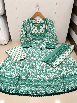 Premium Anarkali Suit Collection Pure Print & Real Mirror Work Size wise Combo Set