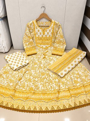 Premium Anarkali Suit Collection Pure Print & Real Mirror Work Size wise Combo Set