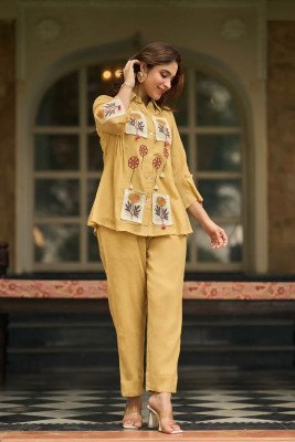 Premium Boutique Co-Ord Set Collection – Floral Appliqué Patch and Embroidery Work  Size wise Combo Set