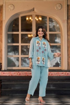 Premium Boutique Co-Ord Set Collection – Floral Appliqué Patch and Embroidery Work  Size wise Combo Set