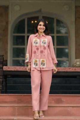 Premium Boutique Co-Ord Set Collection – Floral Appliqué Patch and Embroidery Work  Size wise Combo Set