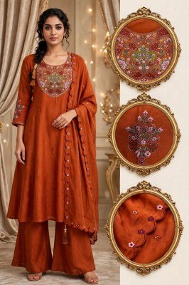Premium Coral 3 Pcs Collection  Top, Palazzo and Dupatta Set Size wise Combo Set