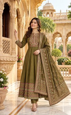 Premium Cotton 12 Kali Anarkali Set with Printed Mulmul Dupatta Size wise Combo Set