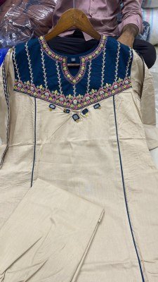 Premium Cotton 2-Piece Embroidery Work Suit Set for Women Size wise Combo Set