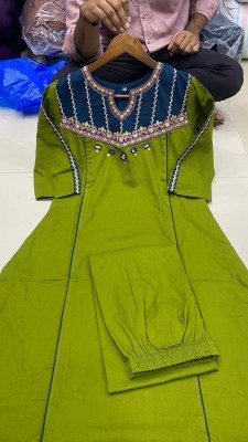 Premium Cotton 2-Piece Embroidery Work Suit Set for Women Size wise Combo Set