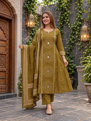 Premium Cotton A - line3 Pcs Collection – Kurti, Pant and Dupatta Size wise Combo Set