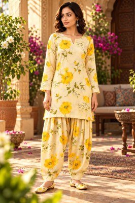 Premium Cotton Farshi Pant Co-Ord Set Top and Farshi Pant Size wise Combo Set