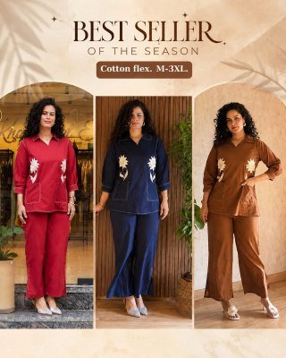 Premium Cotton Flex Appliqué Work Co-Ord Set Collection wholesale catalogs