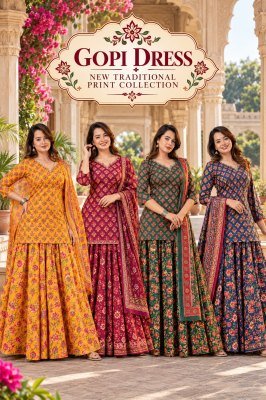 Premium Cotton Floral Printed Kurti Flared Skirt Dupatta Set lehenga choli catalogs