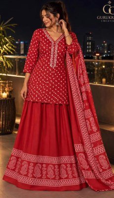 Premium Cotton Gopi Dress 3-Piece Set with Kurti and 3.5M Flared Skirt wholesale catalogs